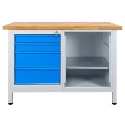 Blitzangebot 🧨 ADB Werkbank 'PREMIUM' In Verschiedenen Ausführungen, (B X H) 120 X 84 Cm, Ausführung:4 Schubladen Und Regalteil ✔️