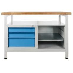 Beste Bewertungen von ✨ ADB Werkbank Werktisch Mit 3 Schubladen Und Ein Regalteil1200x600x840 Mm 🥰