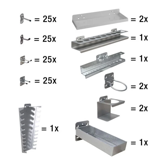 Bester Verkauf ✔️ ADB Hakensortiment Für Lochwand Werkzeugwand 110 Teilig Lichtgrau RAL 7035 😍 2 Bester Verkauf ✔️ ADB Hakensortiment Für Lochwand Werkzeugwand 110 Teilig Lichtgrau RAL 7035 😍 – Bild 2