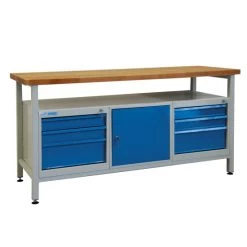 Angebote 😉 ADB Werkbank Arbeitstisch Werktisch Mit 6 Schubladen Und 1 Tür 1700x600x840mm 🎁