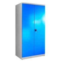 Blitzangebot 😍 ADB Flügeltürenschrank Aus Pulverbeschichtetem Stahlblech, (BxHxT) 950 X 1950 X 600 Mm, Farbe:lichtgrau/lichtblau 🥰