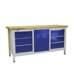 Bestpreis 😀 ADB Werkbank Packtisch 1700x840x600 Mm 6 Schubladen + 1 Tür 🛒