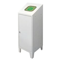 Angebote 🔔 ADB Recycling - Abfallsammler Aus Stahl In Lichtgrau, Selbstschließend, 120 L , Müllbeutelhalter:Inkl. Müllbeutelhalter 💯