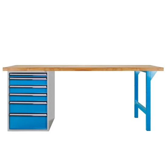 Neu 🌟 ADB Werkbank Mit 6 Schubladen, H 850 X T 750x L 1500 Mm, RAL 5012 💯 5 Neu 🌟 ADB Werkbank Mit 6 Schubladen, H 850 X T 750x L 1500 Mm, RAL 5012 💯 – Bild 5