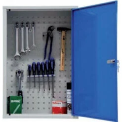 Bestes Angebot ⌛ ADB Werkzeugwandschrank Mit 1 Tür, 1 Fachboden, Blau 🎁