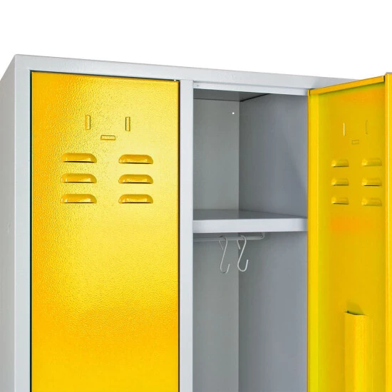 Rabatt ❤️ ADB Spind / Umkleideschrank Aus Stahl In Verschiedenen Farben, 2-türig, Farbe:grau/gelb 🤩 4 Rabatt ❤️ ADB Spind / Umkleideschrank Aus Stahl In Verschiedenen Farben, 2-türig, Farbe:grau/gelb 🤩 – Bild 4