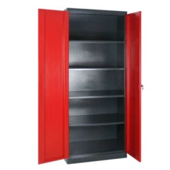 Angebote 🔔 ADB Stahlschrank L (BxHxT) 780 X 1920 X 380 Mm In Verschiedenen Farben, Farbe:anthrazitgrau/feuerrot 👍
