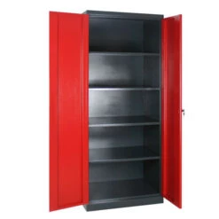Auslauf 🔥 ADB Stahlschrank XL-T (BxHxT) 780 X 1920 X 580 Mm In Verschiedenen Farben, Farbe:anthrazitgrau/feuerrot 🔔