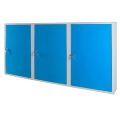 Billig 😀 ADB Wandschrank, 3-türig, 100 X 75 Cm (B X H), Mit 4 Höhenverstellbaren Fachböden, Farbe:Lichtblau (RAL 5012) 🔥