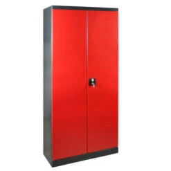 Bestes Angebot 🌟 ADB Putzmittelschrank, Putzschrank In Verschiedenen Farben, (BxHxT) 800 X 1930 X 370 Mm, Farbe:anthrazitgrau/feuerrot ✨