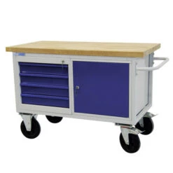 Coupon 👍 ADB Mobile Werkbank Aus Stahl Mit Massiver Buchenplatte Und 4 Rädern Auswahl, Modellvariante:Mit 4 Schubladen Und 1 Schrank 🔥 -Günstiges Adb Geschäft unnamed file 607