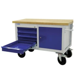 Coupon 👍 ADB Mobile Werkbank Aus Stahl Mit Massiver Buchenplatte Und 4 Rädern Auswahl, Modellvariante:Mit 4 Schubladen Und 1 Schrank 🔥 -Günstiges Adb Geschäft unnamed file 608