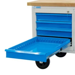 Coupon 👍 ADB Mobile Werkbank Aus Stahl Mit Massiver Buchenplatte Und 4 Rädern Auswahl, Modellvariante:Mit 4 Schubladen Und 1 Schrank 🔥 -Günstiges Adb Geschäft unnamed file 610