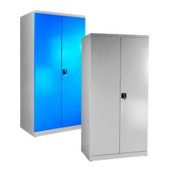 Rabatt 🎉 ADB Flügeltürenschrank Aus Pulverbeschichtetem Stahlblech, (BxHxT) 950 X 1950 X 500 Mm, Farbe:lichtgrau/lichtblau ❤️