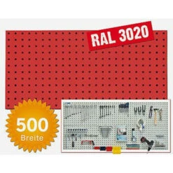 Großhandel 🔥 ADB Lochwand Für Werkzeughaken In Verschiedenen Größen Und Farben 493-1975 Mm, Farbe:Verkehrsrot (RAL 3020), Länge:493 Mm ⌛