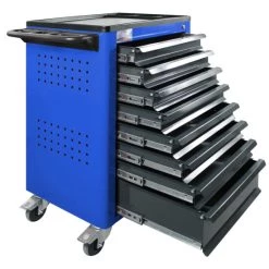 Budget 😉 ADB Werkstattwagen 'Basic' In Verschiedenen Ausführungen, Bis Zu 9 Schubladen, Optional Mit 115 Tlg. Werkzeugsatz, Farbe:Enzianblau (RAL 5010), Anzahl Schubladen:8 ⭐ -Günstiges Adb Geschäft unnamed file 849