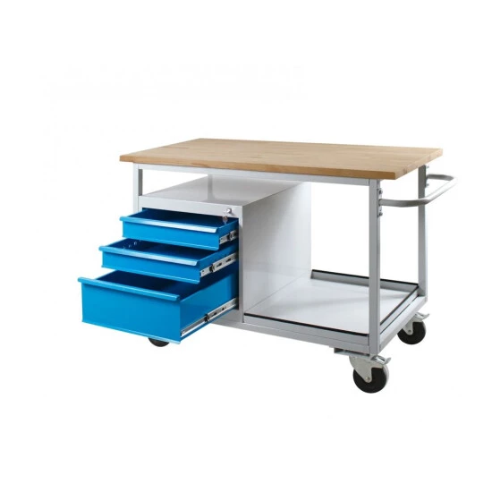 Rabatt 🎁 ADB Mobile Werkbank 'EKO' Aus Stahl Mit Massiver Buchenplatte Und 4 Rädern Auswahl, Modellvariante:Mit 3 Schubladen Und 1 Ablageboden ✔️ 5 Rabatt 🎁 ADB Mobile Werkbank 'EKO' Aus Stahl Mit Massiver Buchenplatte Und 4 Rädern Auswahl, Modellvariante:Mit 3 Schubladen Und 1 Ablageboden ✔️ – Bild 5