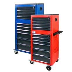 Neu ⭐ ADB Werkstattwagen Basic Mit Werkzeugtruhe, 12 Schubladen Mit Vollauszug Und Arbeitsplatte, Farbe:Enzianblau (RAL 5010) 😀